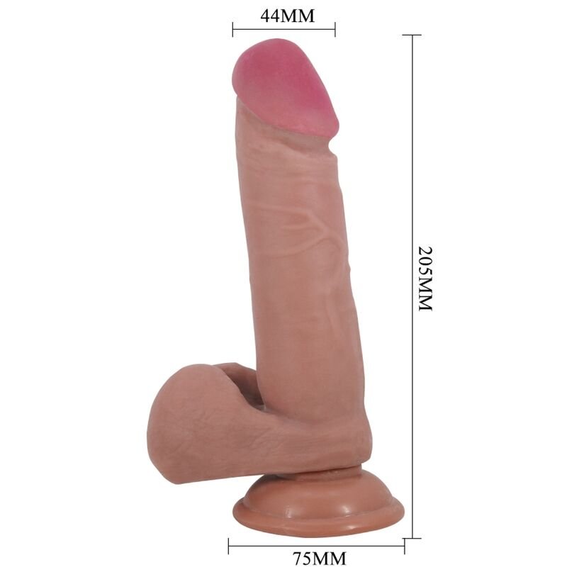 PRETTY LOVE - SÉRIE SLIDING SKIN DILDO REALÍSTICO COM VENTOSA DESLIZANTE PELE CARNE 20,5 CM - Image 4