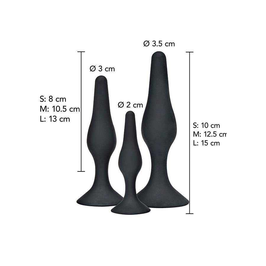 TOYJOY - ANAL PLAY CURVY COMPANIONS PLUG ANAL 3 PEÇAS PRETO - Image 2